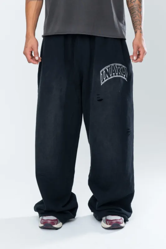 UNIVERSITY DISTRESSED BAGGY SWEATPANTS sold by Inaka power