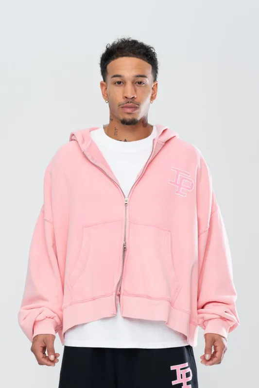 CLASSIC DOUBLE ZIP HOODIE - WASHED PINK sold by Inaka power
