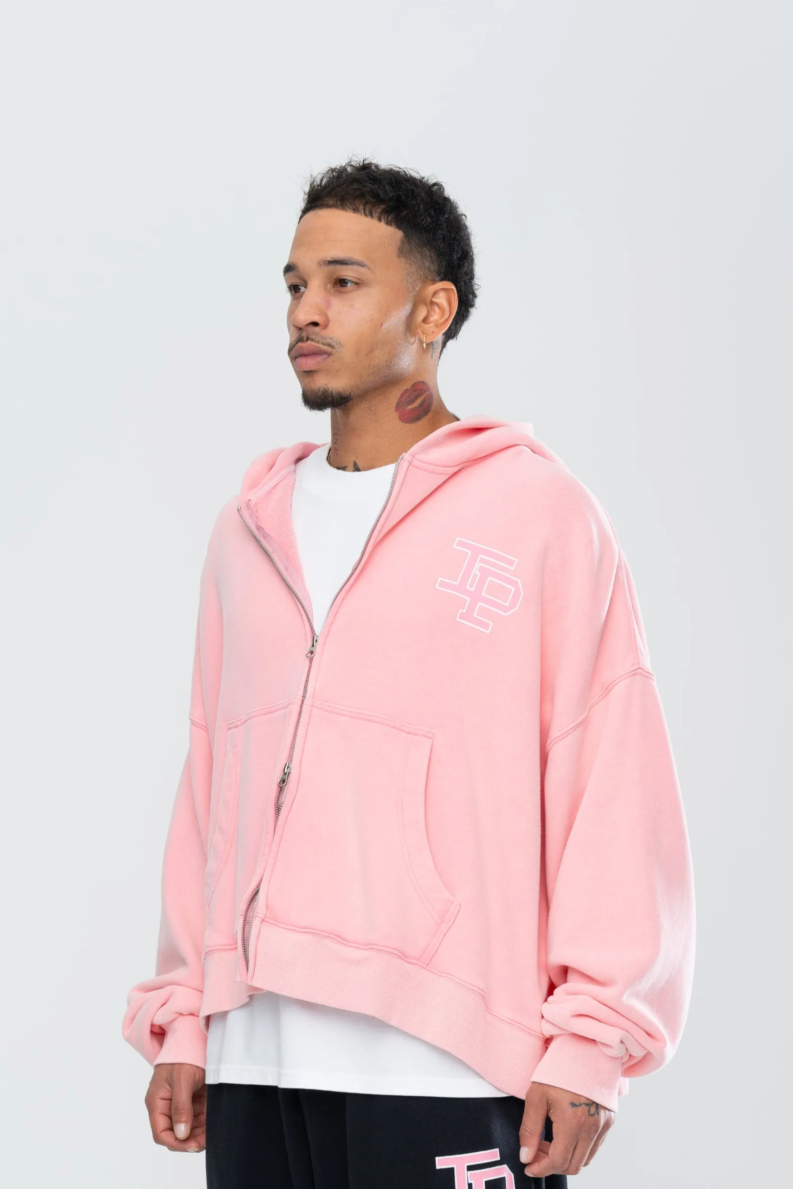 CLASSIC DOUBLE ZIP HOODIE - WASHED PINK sold by Inaka power product image thumbnail 5