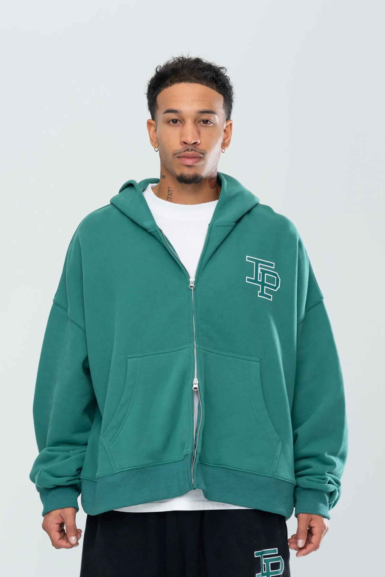 CLASSIC DOUBLE ZIP HOODIE - FOREST GREEN sold by Inaka power