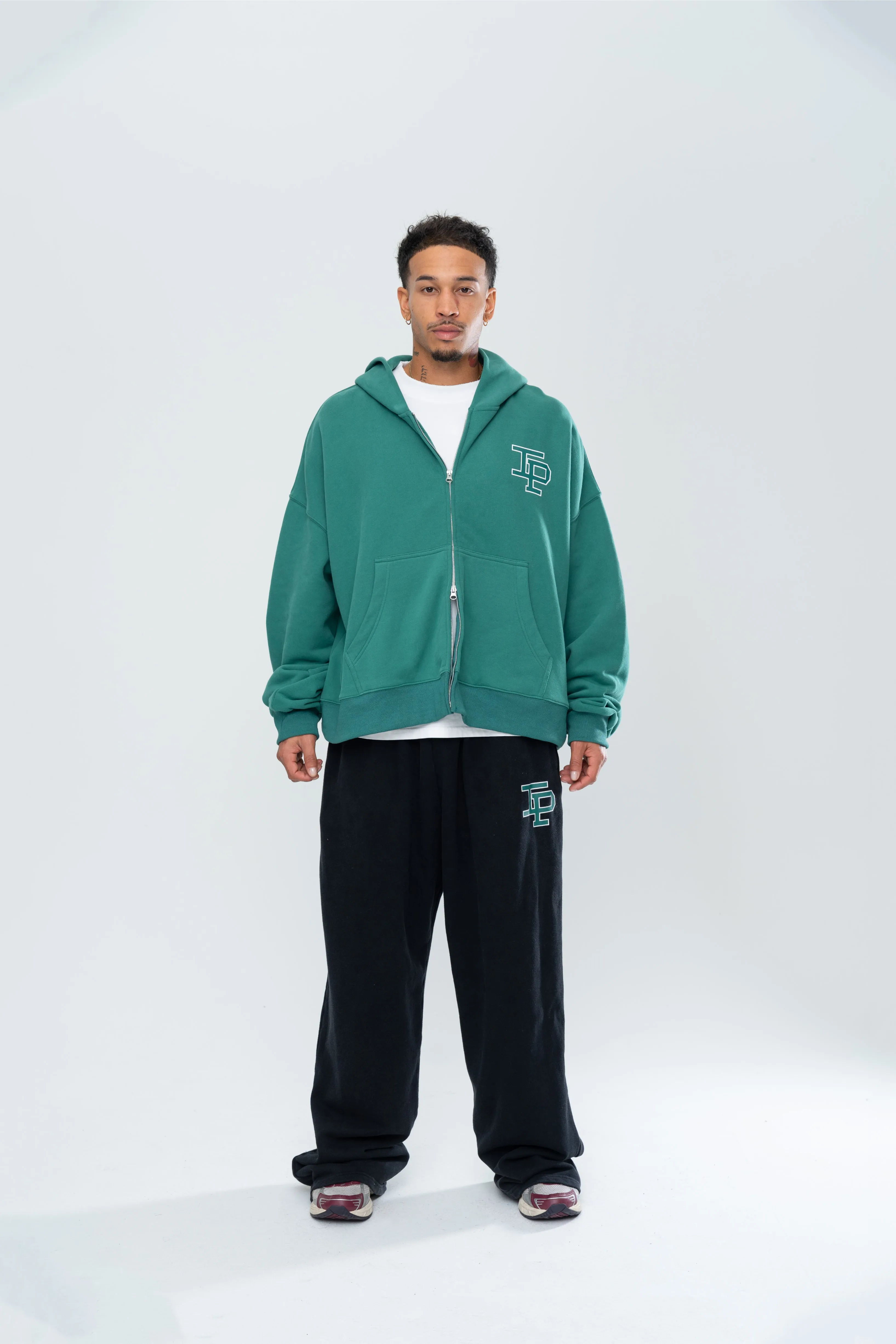 CLASSIC DOUBLE ZIP HOODIE - FOREST GREEN sold by Inaka power product image thumbnail 2