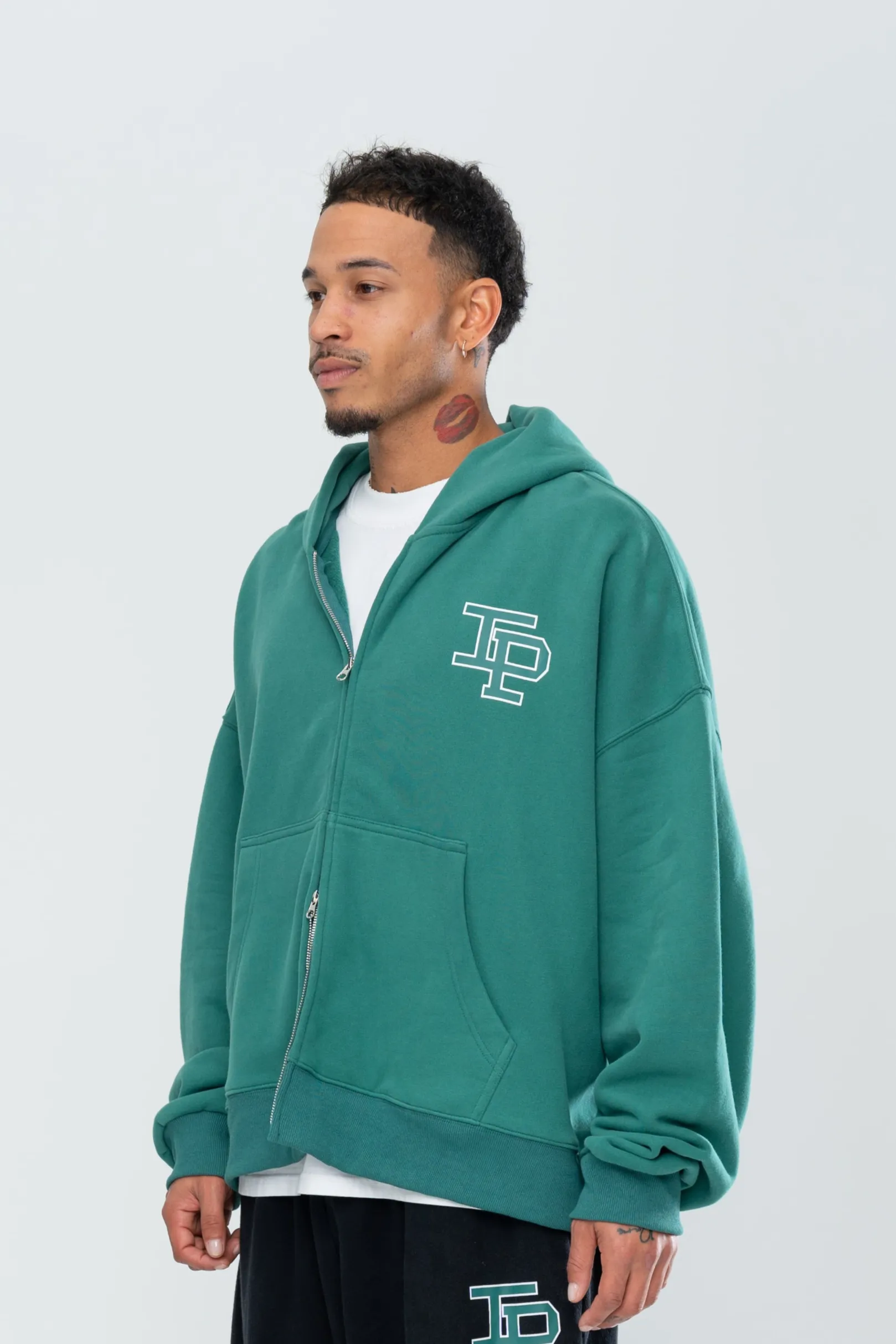 CLASSIC DOUBLE ZIP HOODIE - FOREST GREEN sold by Inaka power product image thumbnail 5