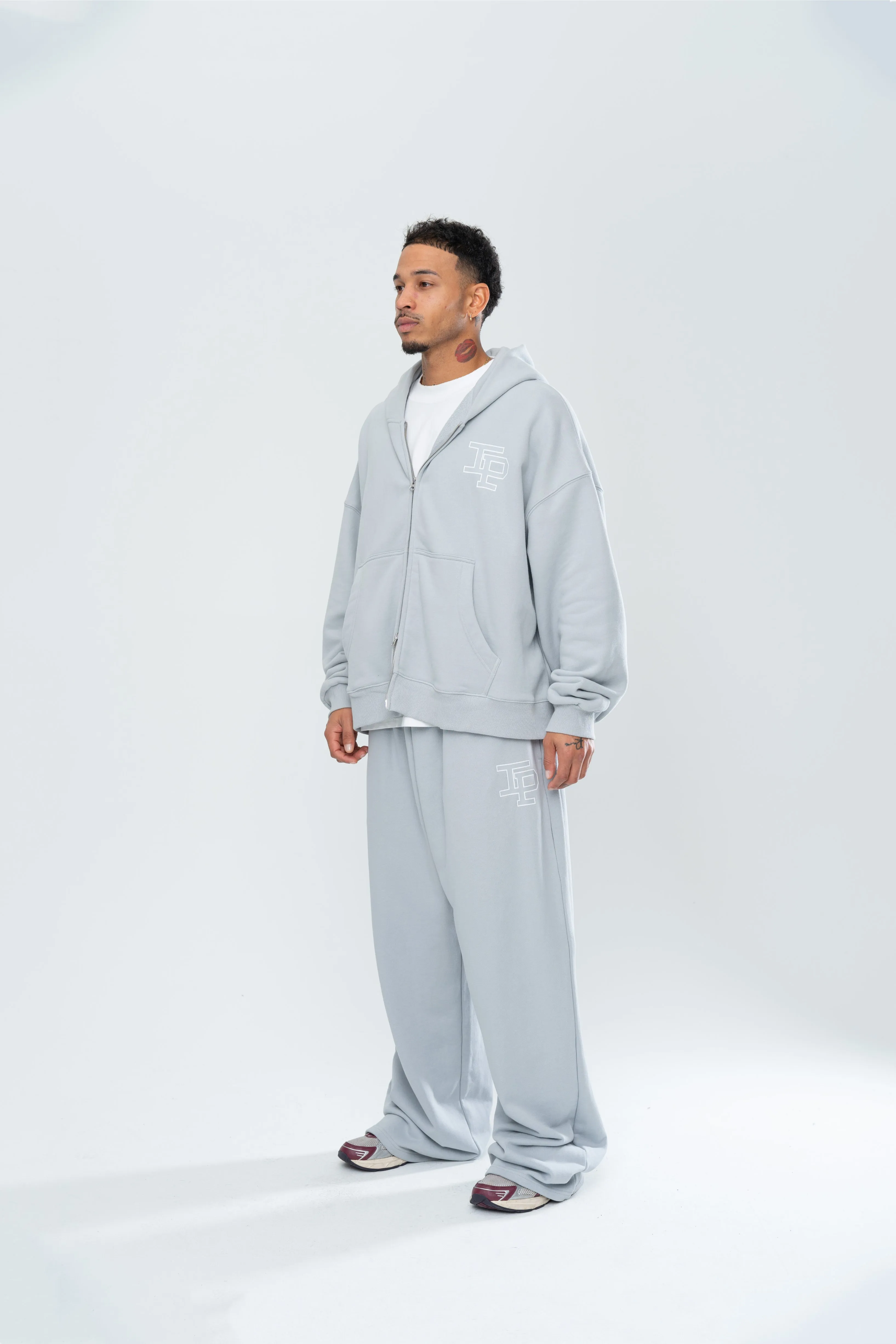 CLASSIC DOUBLE ZIP HOODIE - GREY sold by Inaka power product image thumbnail 3