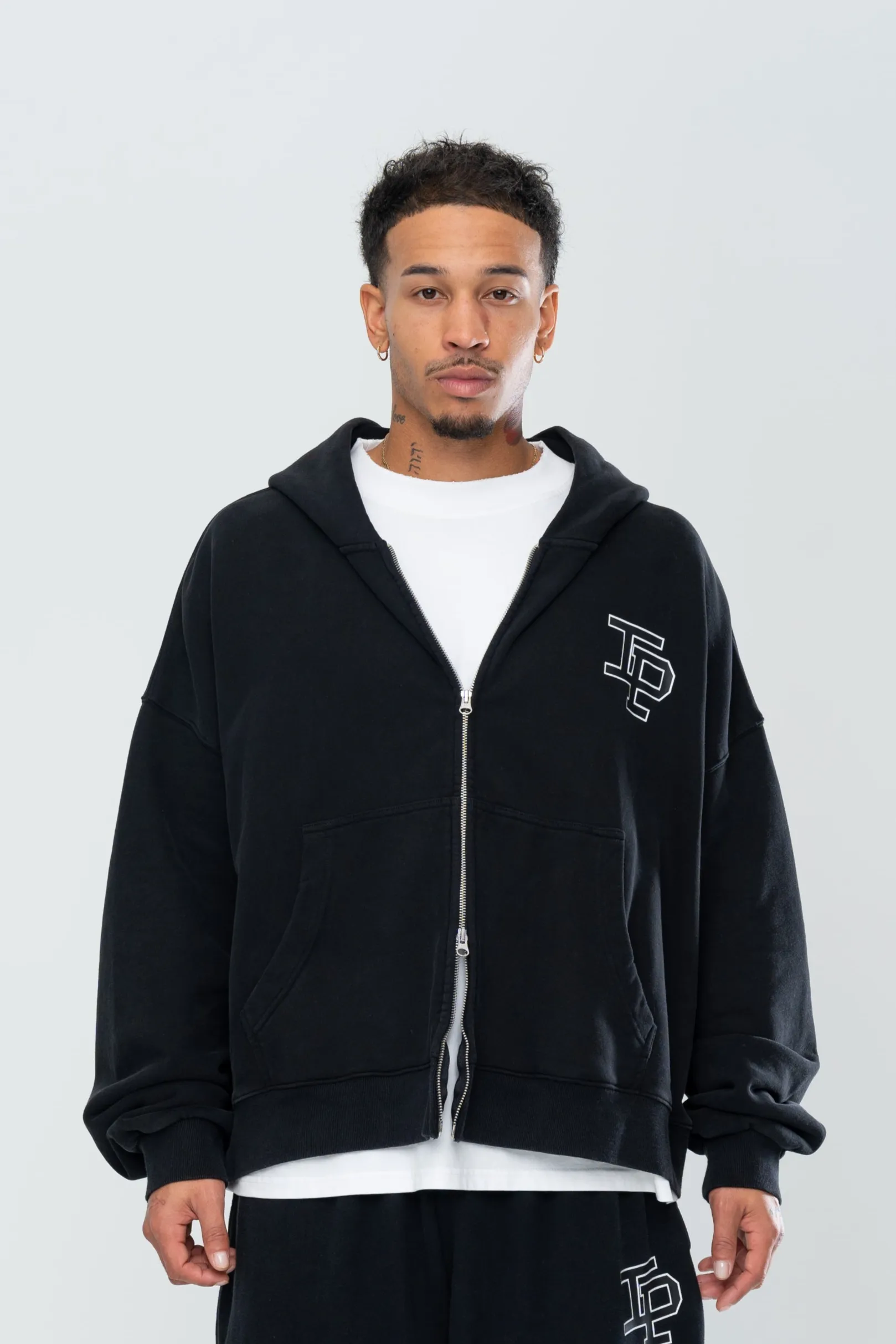CLASSIC DOUBLE ZIP HOODIE - BLACK sold by Inaka power