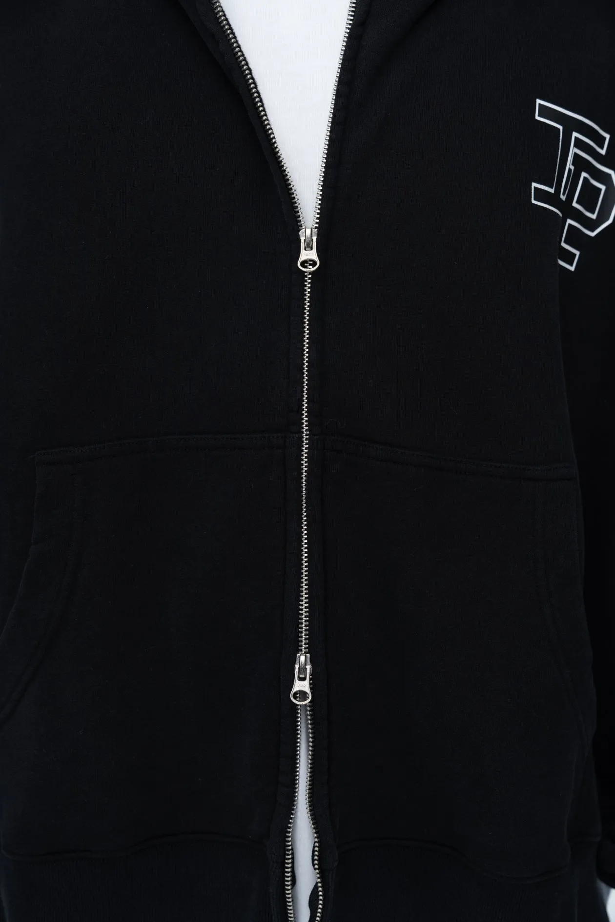 CLASSIC DOUBLE ZIP HOODIE - BLACK sold by Inaka power product image thumbnail 3