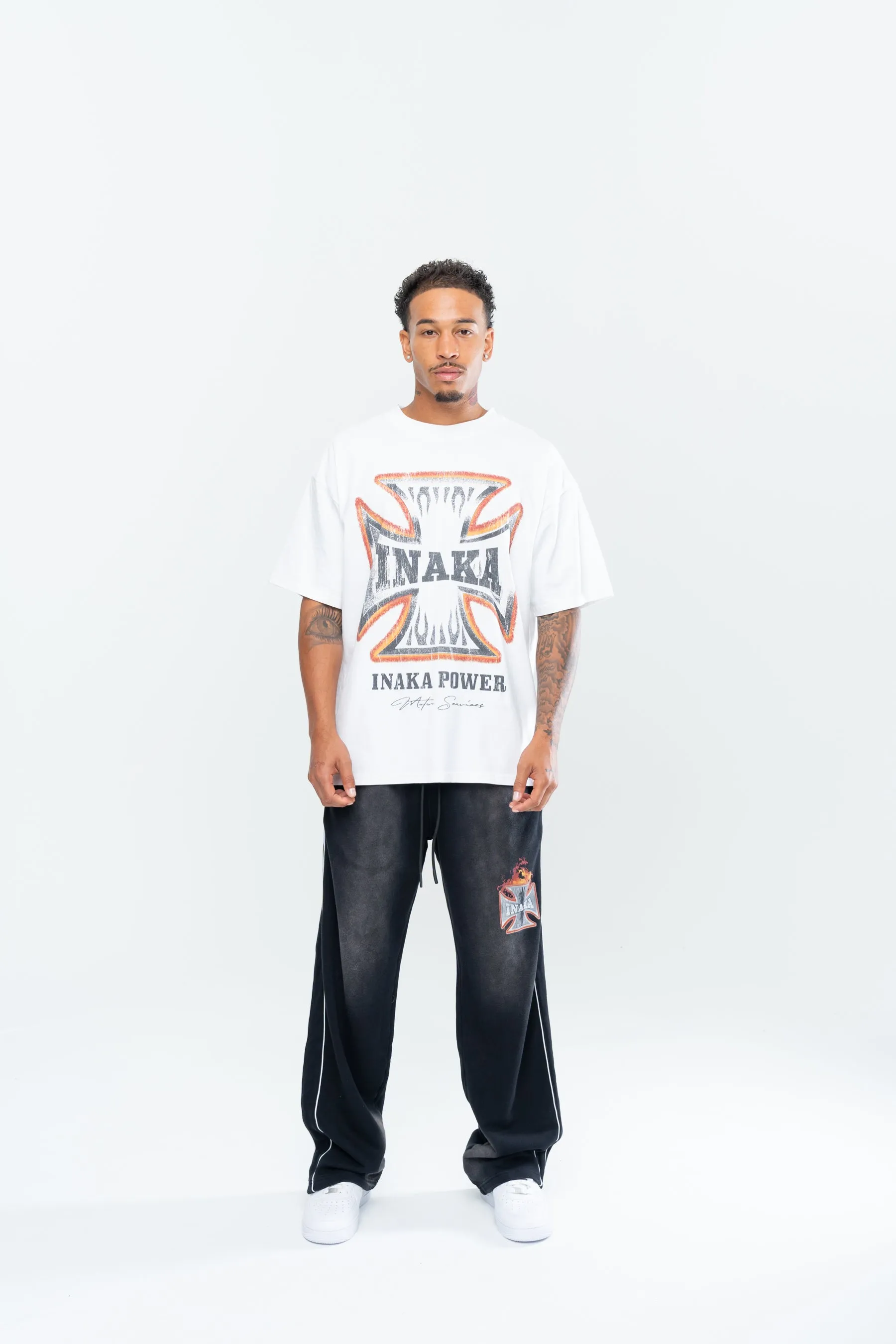 CROSS FLAME TEE - WHITE sold by Inaka power product image thumbnail 2