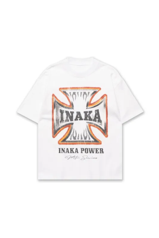 CROSS FLAME TEE - WHITE sold by Inaka power