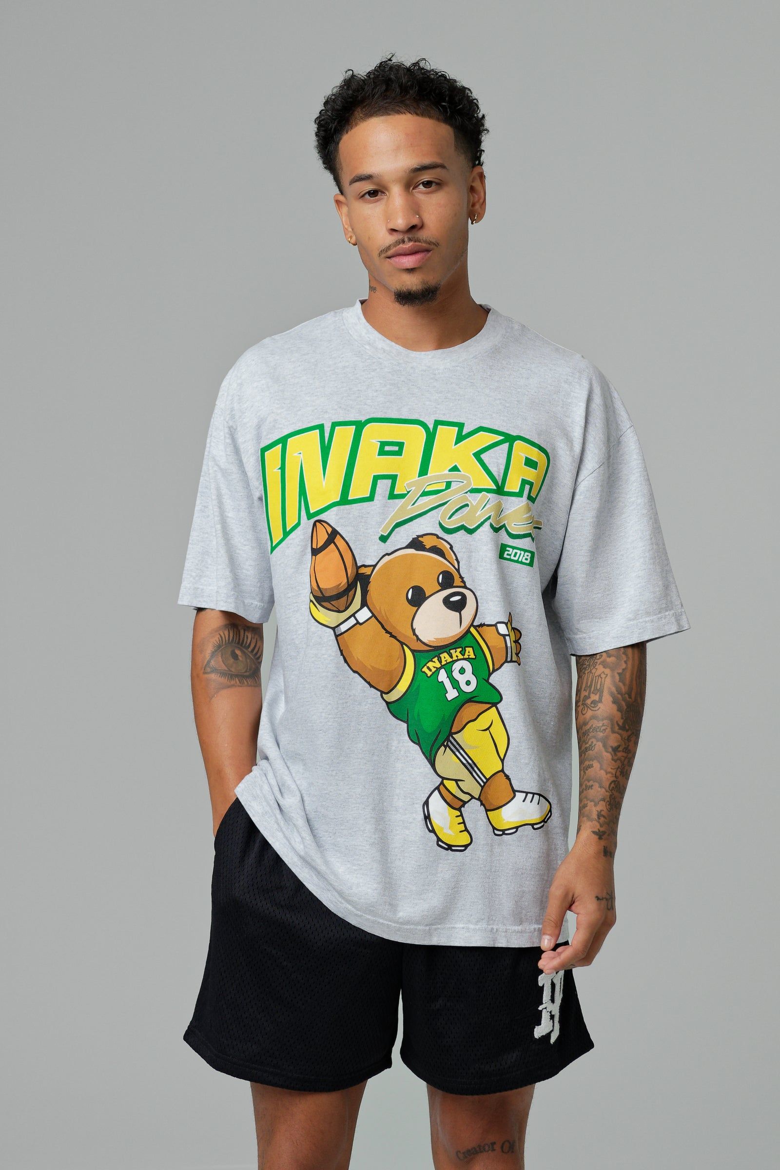 Green Bay Teddy Tee - Grey sold by Inaka power
