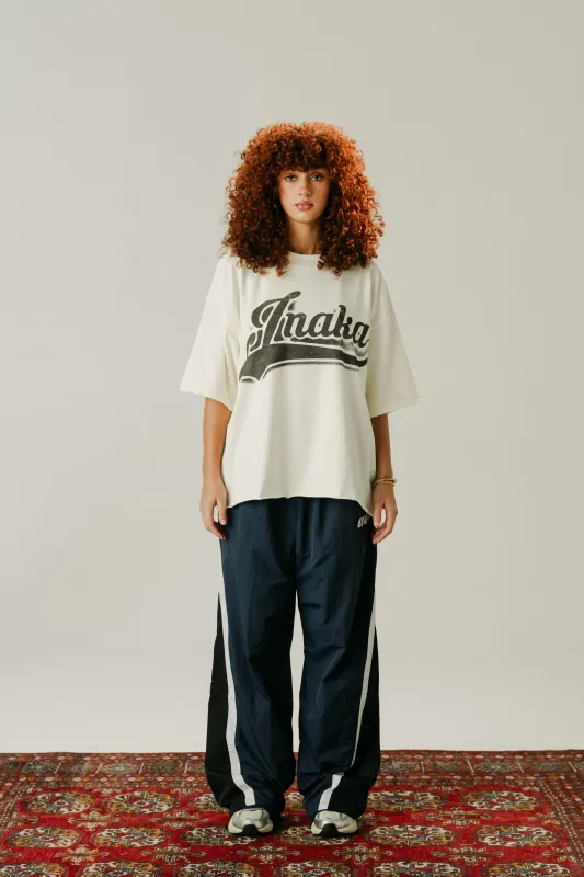 BAGGY TRACKPANTS - NAVY : BLACK made by Inaka power