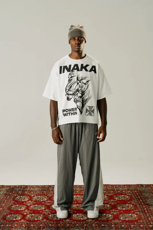 BAGGY TRACKPANTS - GRAY : WHITE sold by Inaka power
