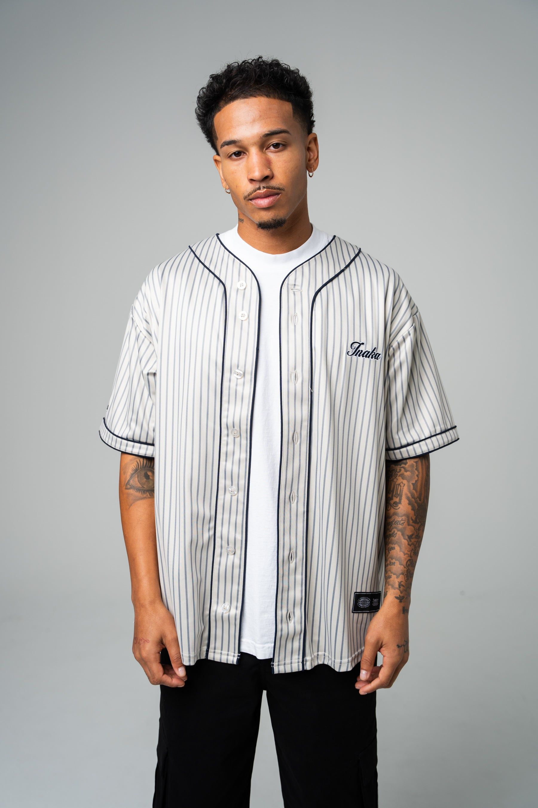 Men's Baseball Jersey - Pinstripe sold by Inaka power