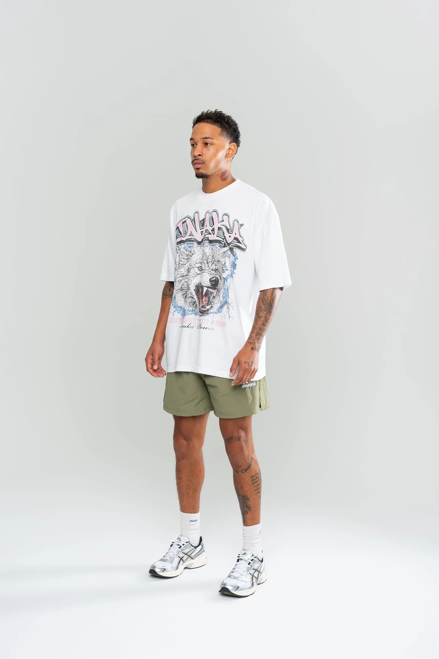 INAKA MIDNIGHT WOLF TEE - WHITE sold by Inaka power product image thumbnail 5
