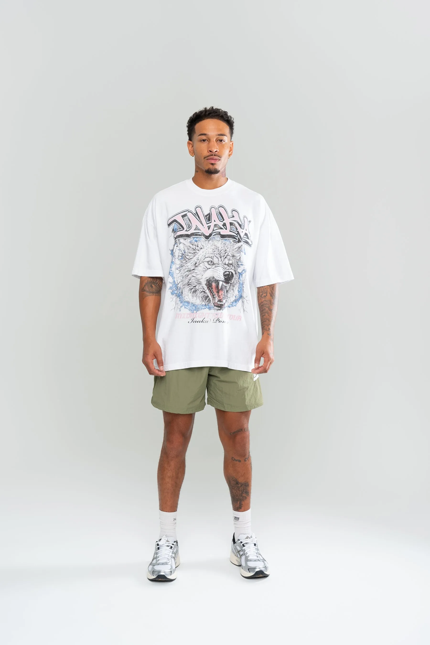INAKA MIDNIGHT WOLF TEE - WHITE sold by Inaka power product image thumbnail 3