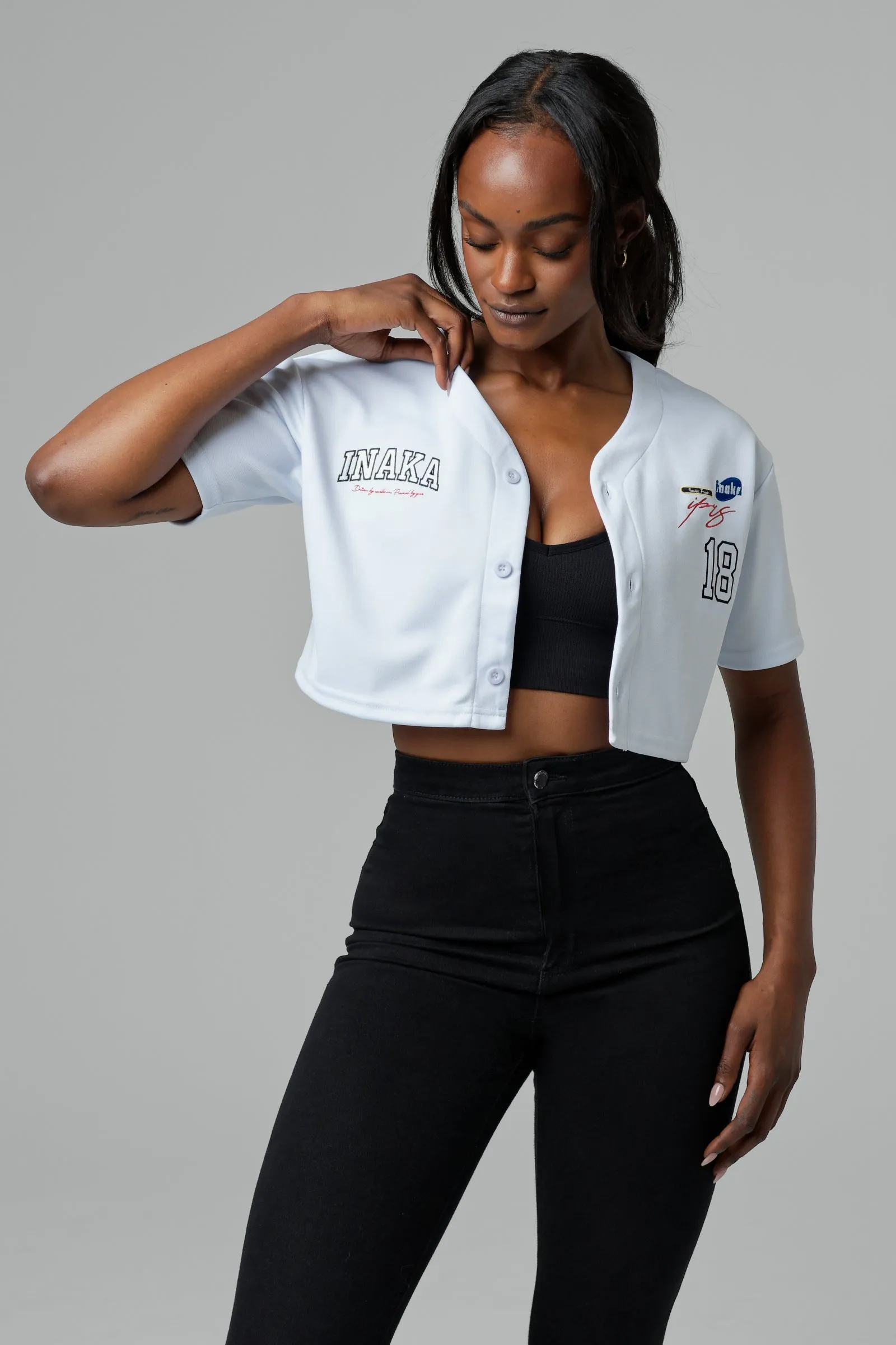 WOMEN'S IPRS CROPPED JERSEY - WHITE sold by Inaka power product image thumbnail 3