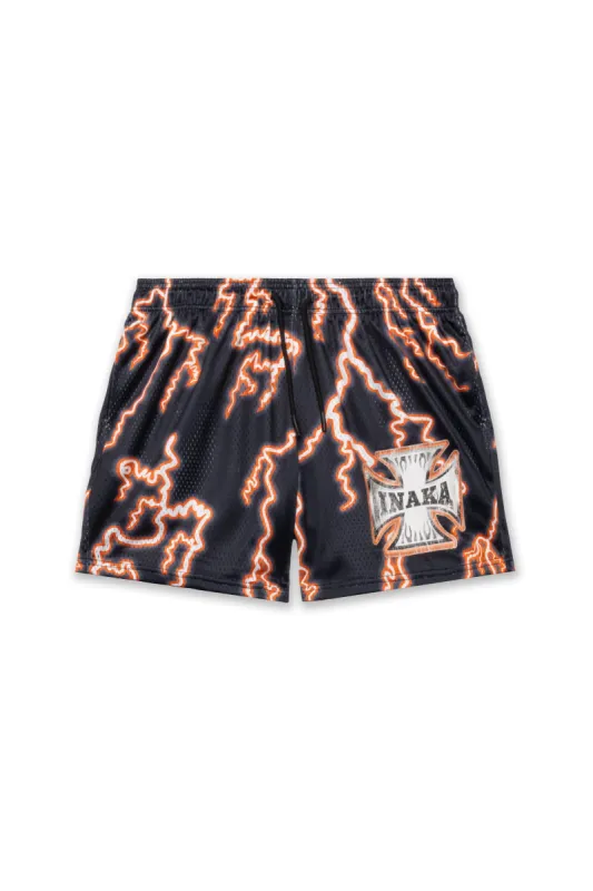 THUNDERSTRUCK MESH SHORTS - GOLD made by Inaka power