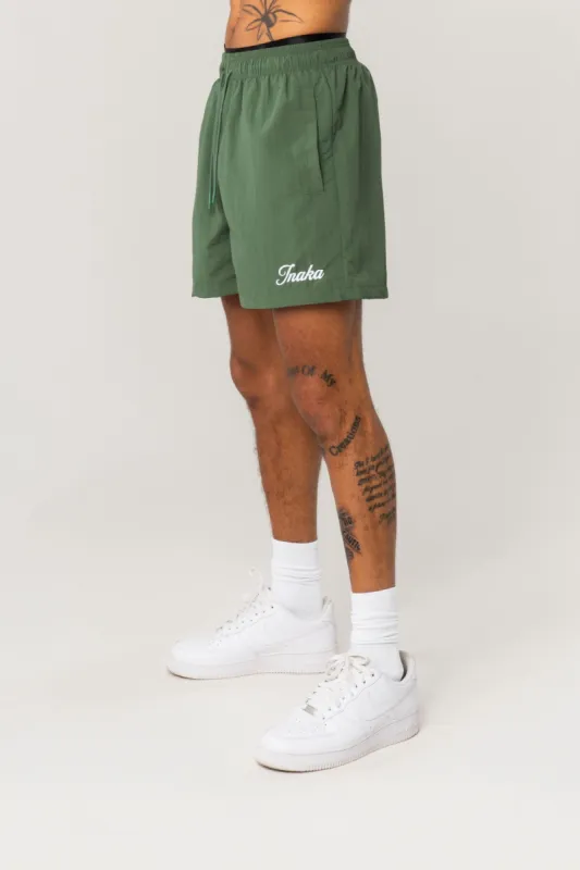 Men's Nylon Shorts - Forest Green sold by Inaka power