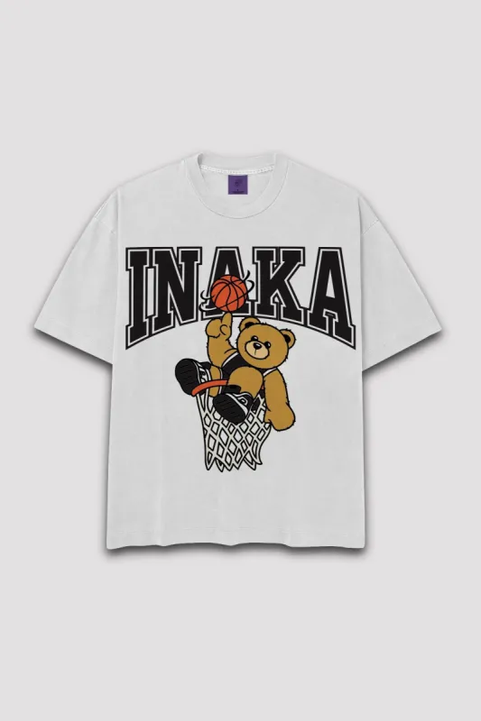 Hoop Teddy Tee - White/Black sold by Inaka power