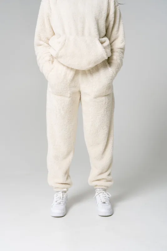 Teddy Fleece Pants - Cream sold by Inaka power