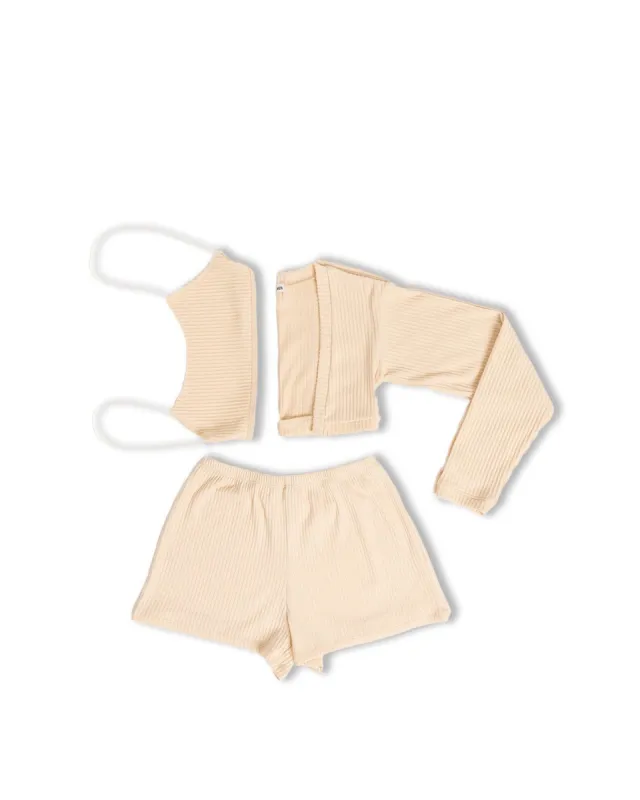 Women’s Lounge Shorts Set - Ivory sold by Inaka power