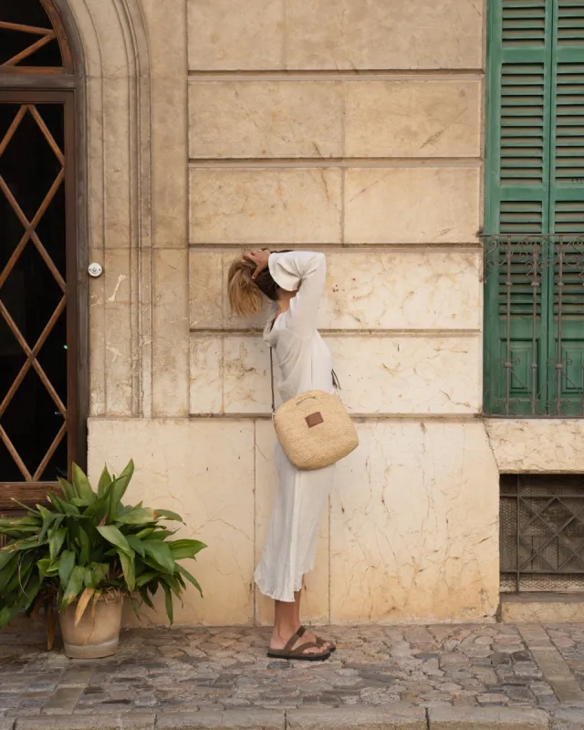 Leather Trim Raffia BB sold by Nim the Label