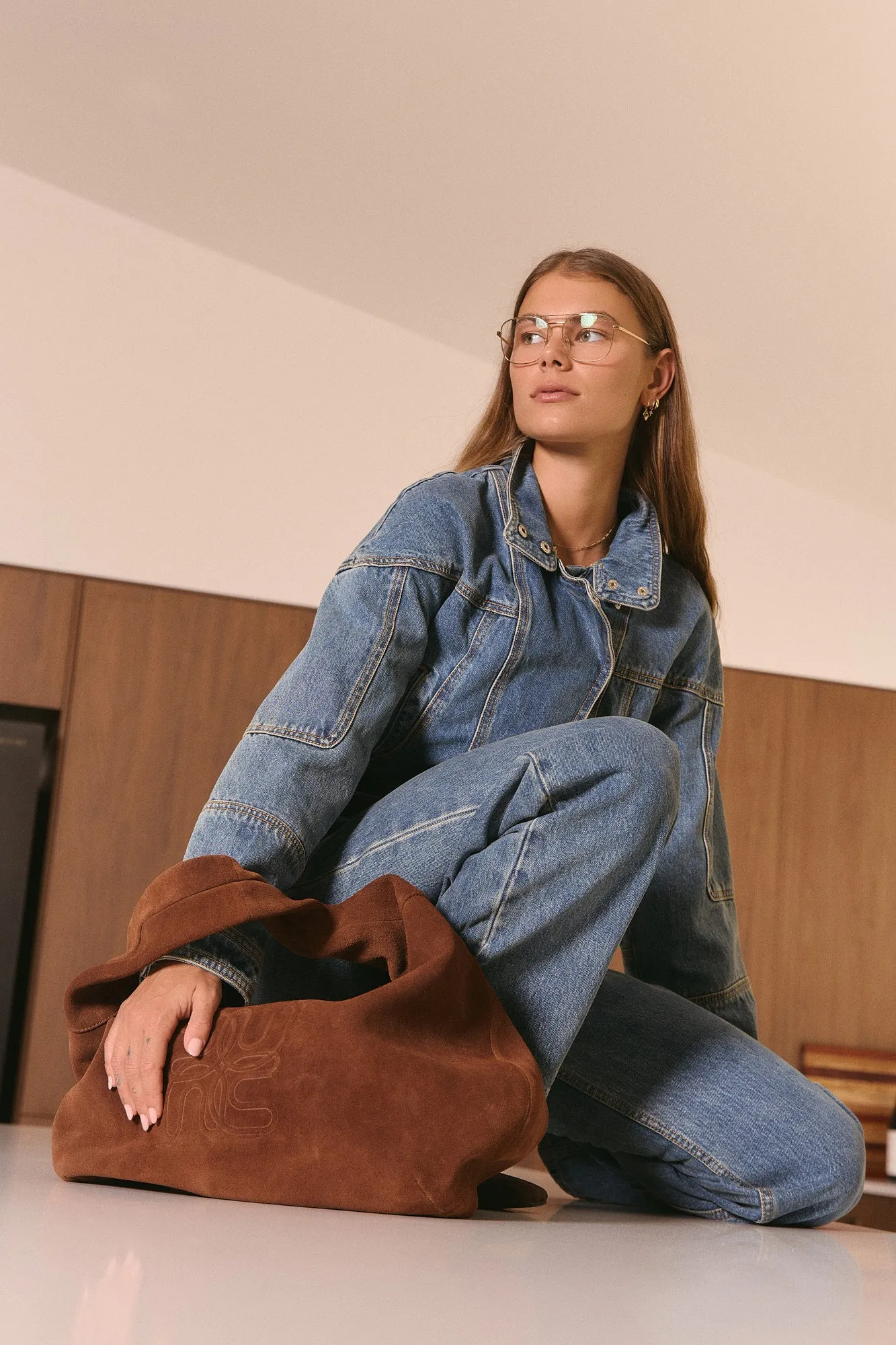 Suede Oversized Crescent sold by Nim the Label product image thumbnail 4