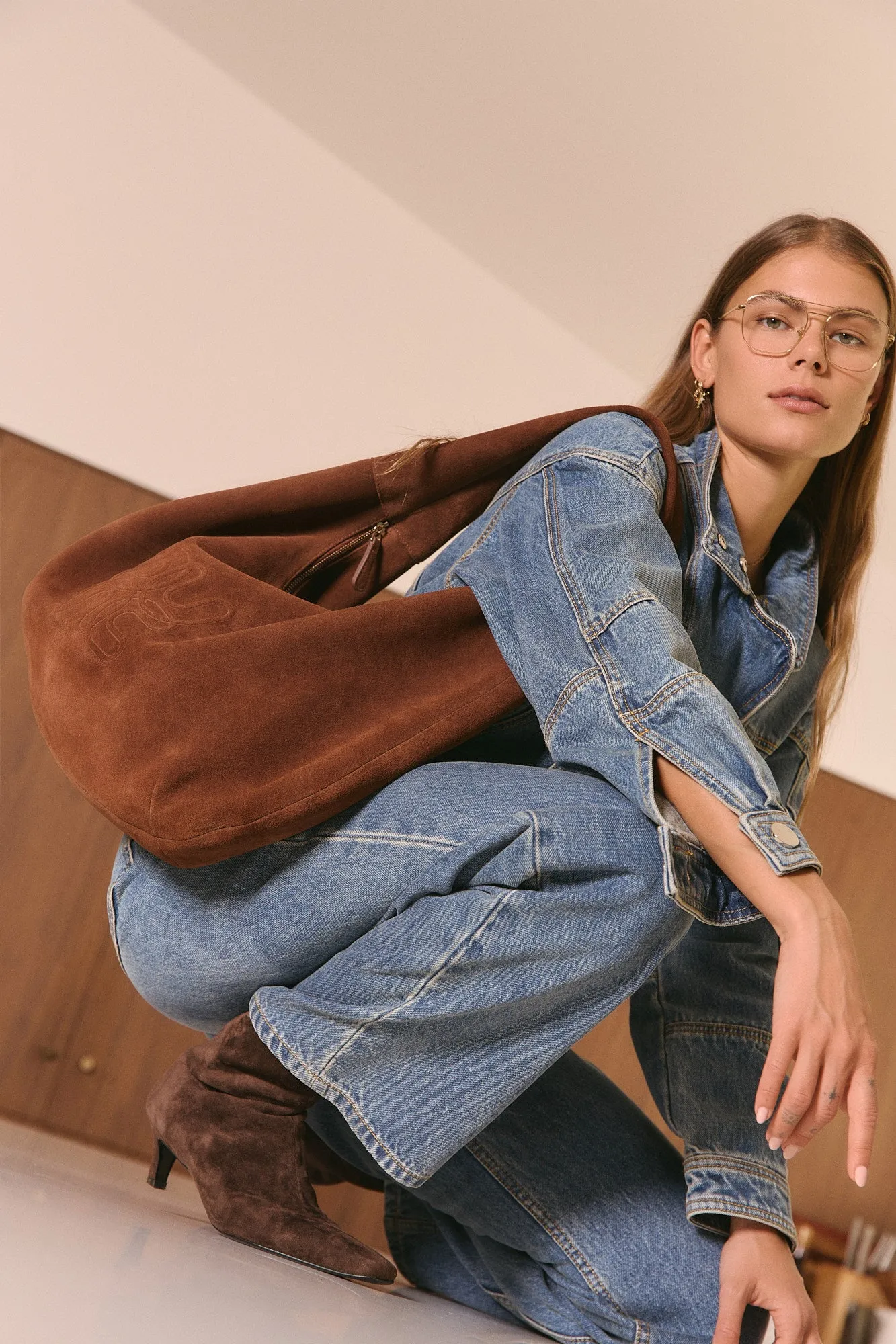 Suede Oversized Crescent sold by Nim the Label product image thumbnail 5