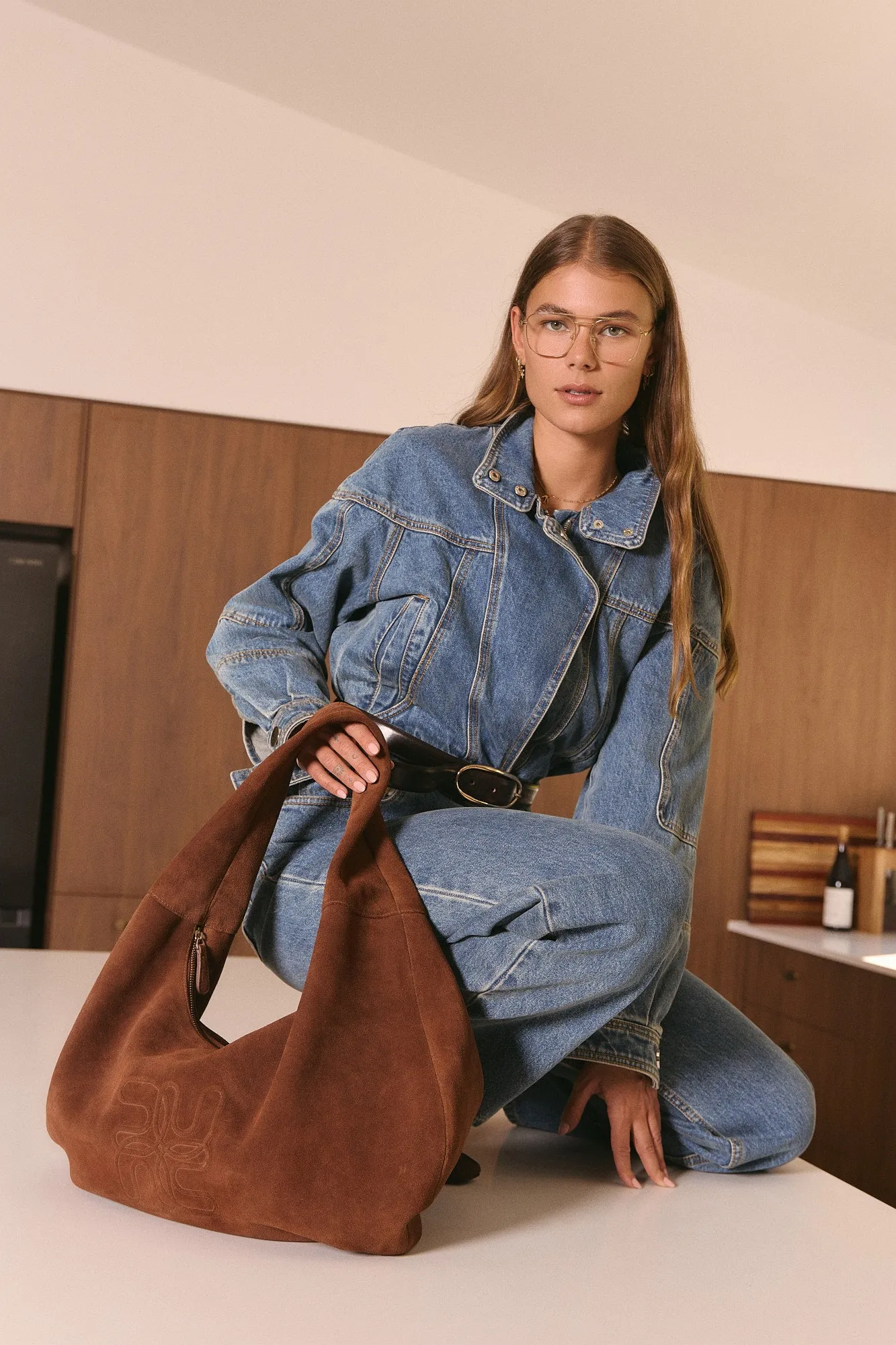 Suede Oversized Crescent sold by Nim the Label product image thumbnail 3