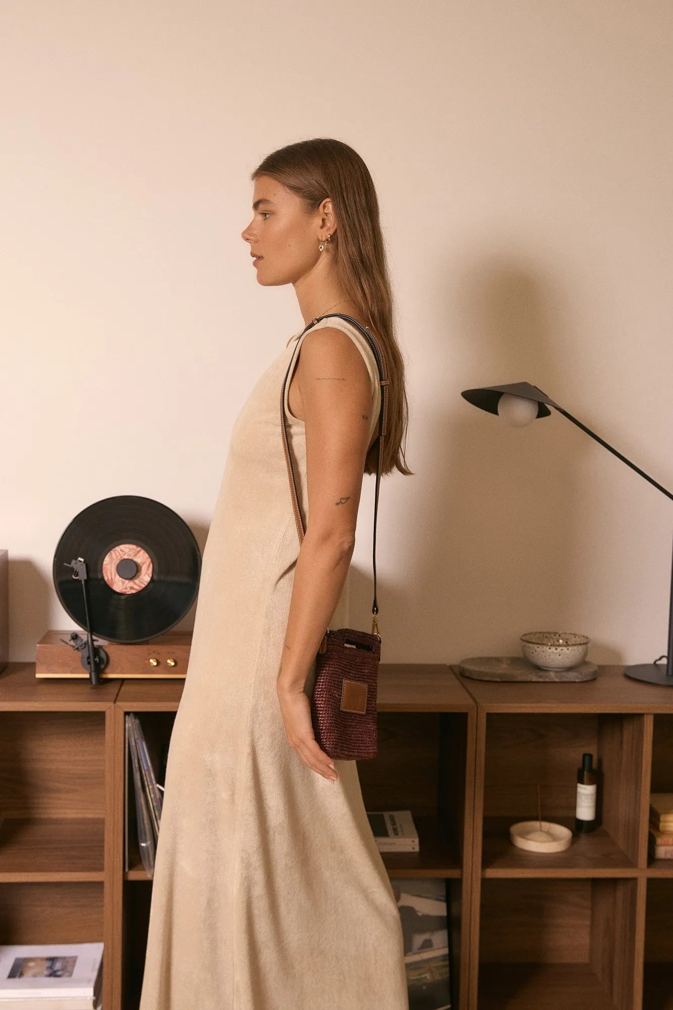 Leather Trimmed Raffia Pocket - Cocoa sold by Nim the Label product image thumbnail 3