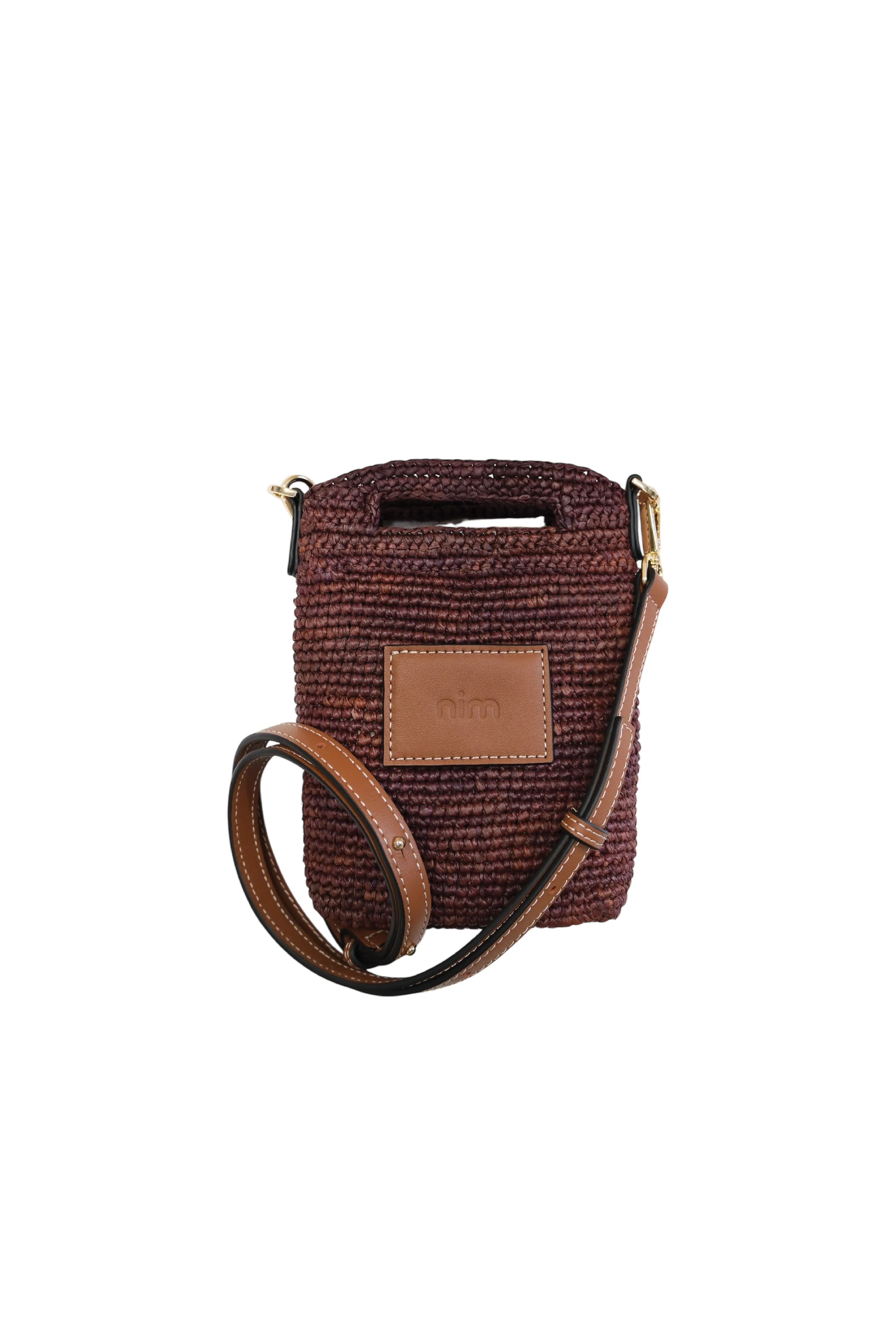 Leather Trimmed Raffia Pocket - Cocoa sold by Nim the Label product image thumbnail 2