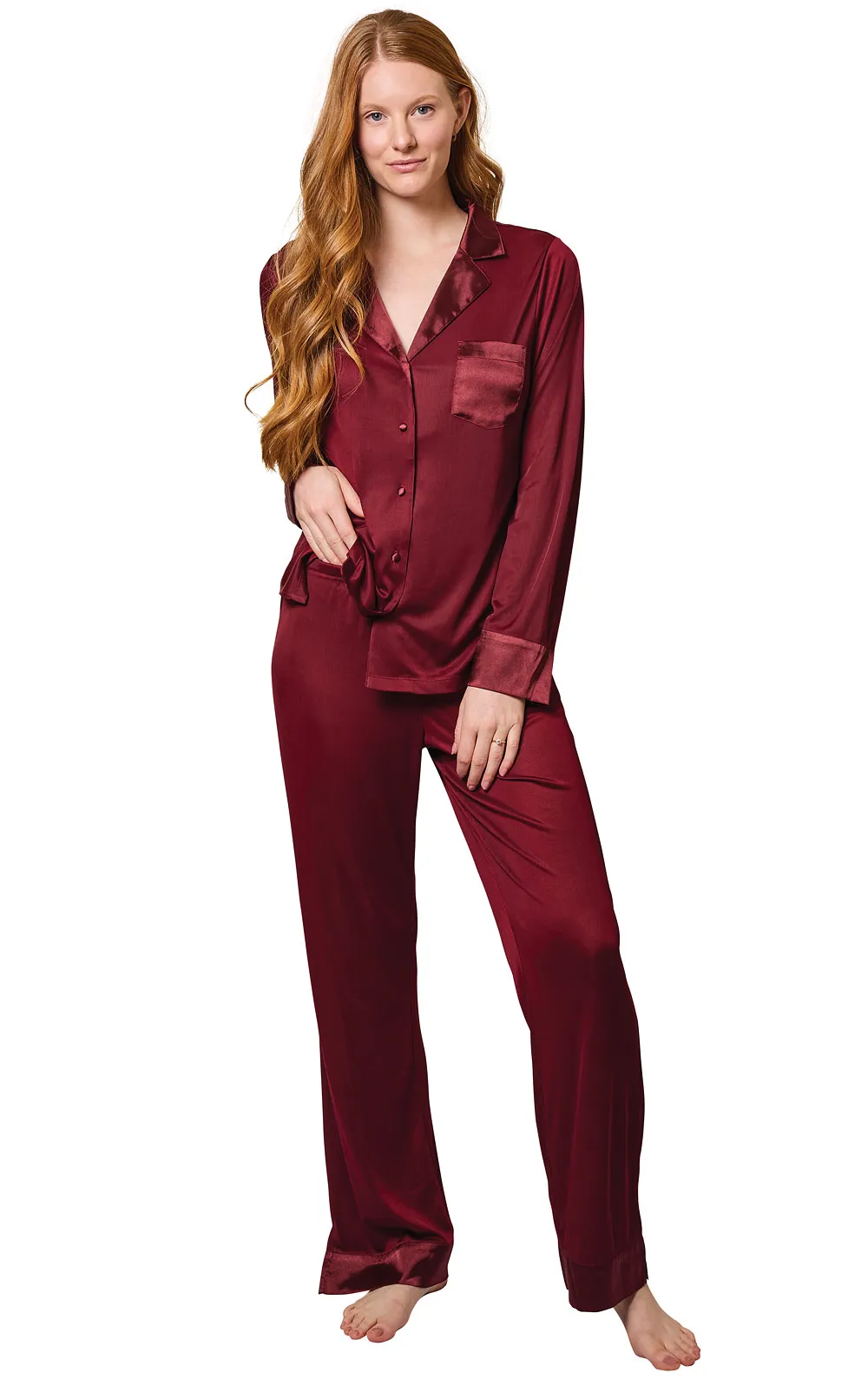 Ribbed Luxe Satin Button-Front Pajama sold by Swive product image thumbnail 4