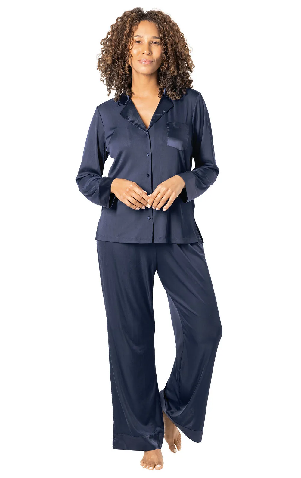 Ribbed Luxe Satin Button-Front Pajama sold by Swive product image thumbnail 5