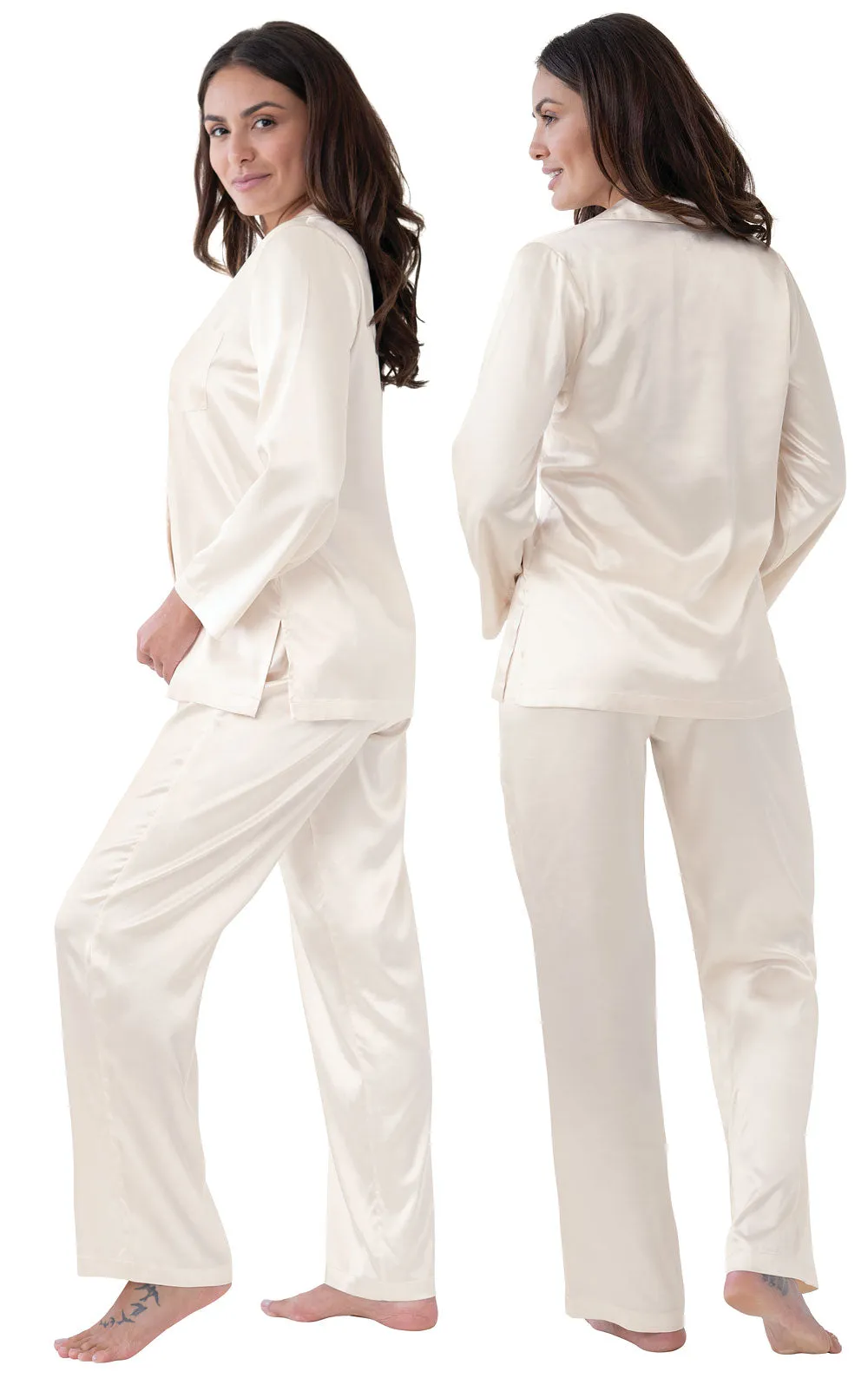 Silky Stretch Satin Button-Front Pajama sold by Swive product image thumbnail 4