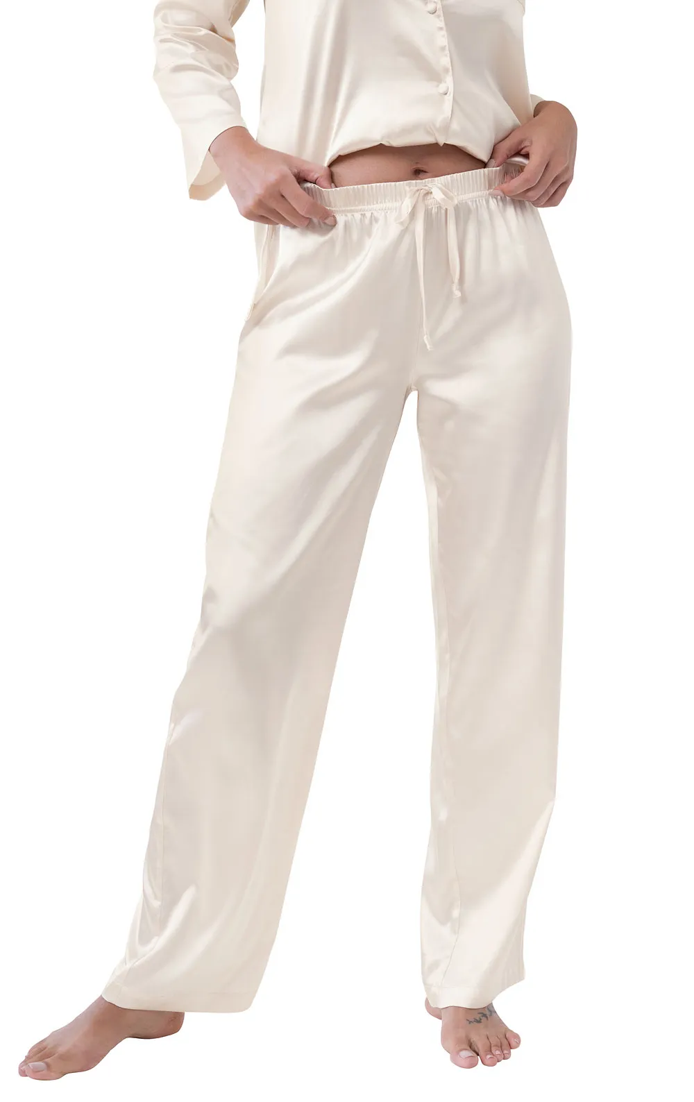 Silky Stretch Satin Button-Front Pajama sold by Swive product image thumbnail 5