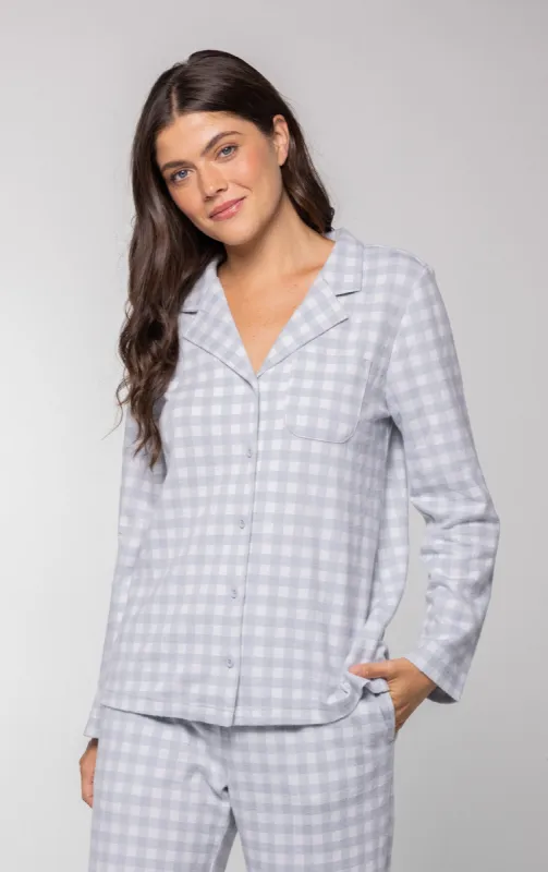 Comfort Knit Button-Front Shirt sold by Pajamagram
