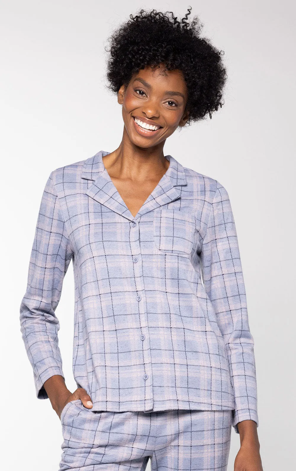 Comfort Knit Button-Front Shirt sold by Pajamagram product image thumbnail 2