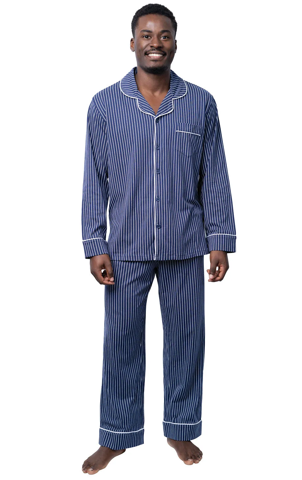 Classic Stripe Button-Front Men's Pajamas sold by Pajamagram