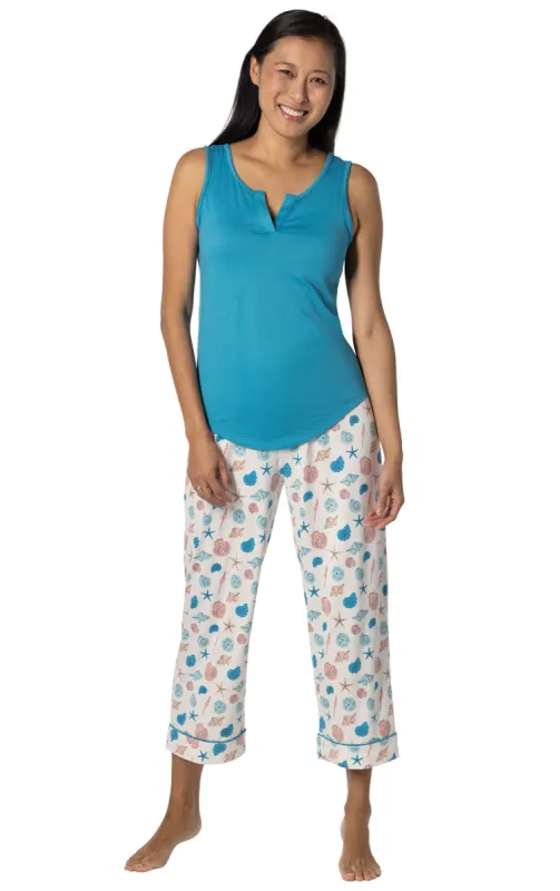 Saltwater Seashells Tank Capri Pajamas sold by Pajamagram
