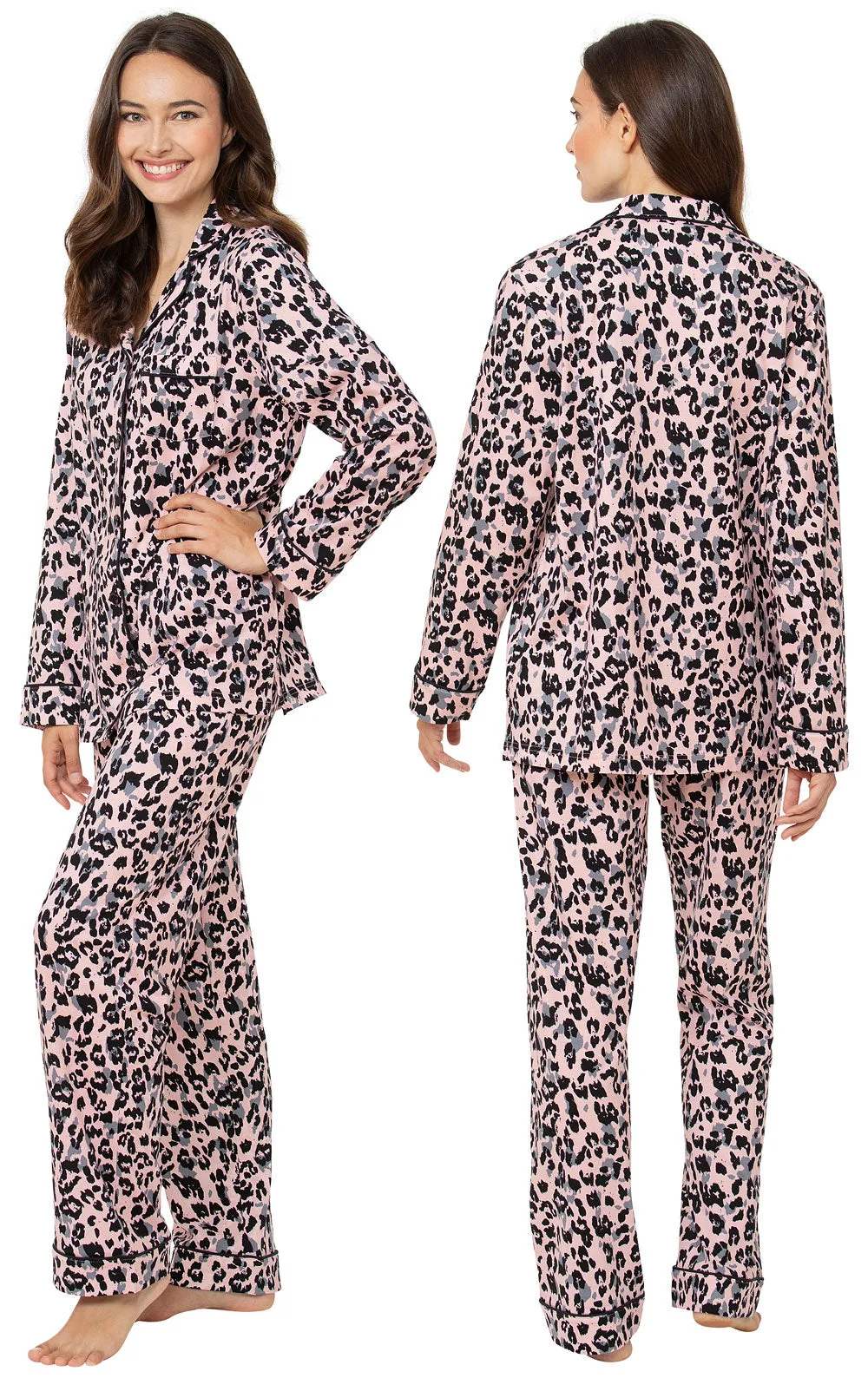 Pink Leopard Button-Front Pajamas sold by Pajamagram product image thumbnail 2