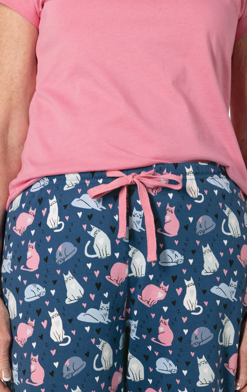Navy Cat Short Sleeve Pajamas sold by Pajamagram product image thumbnail 4