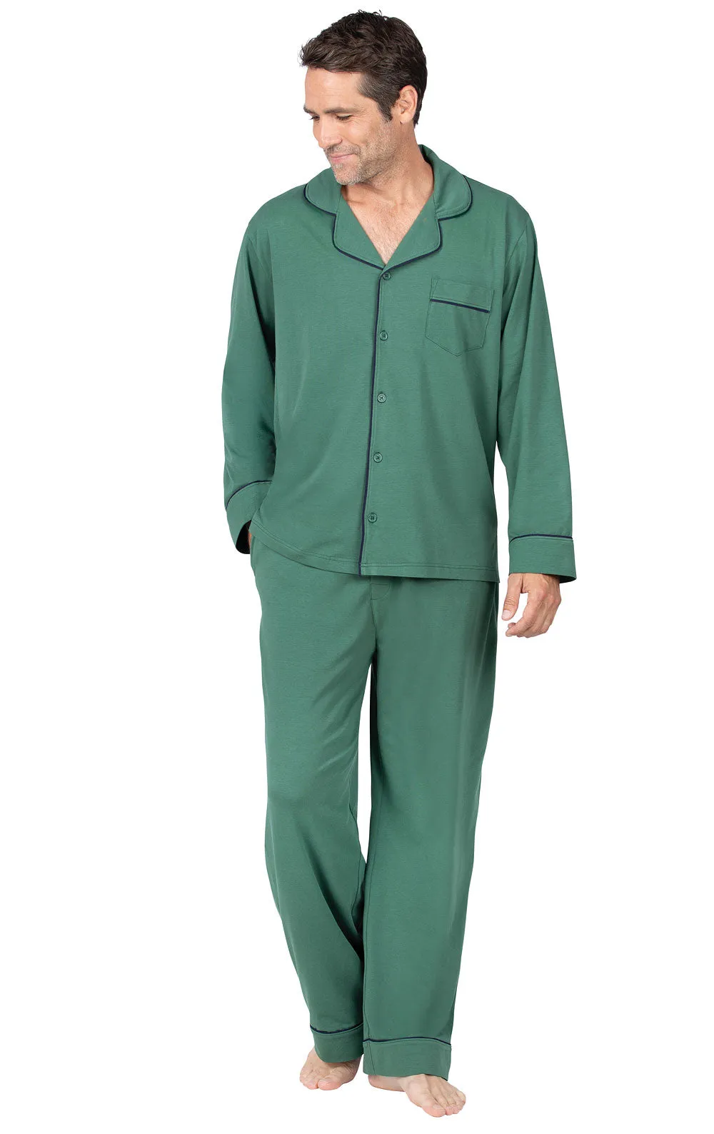 Solid Jersey Button-Front Men's Pajamas sold by Pajamagram product image thumbnail 2