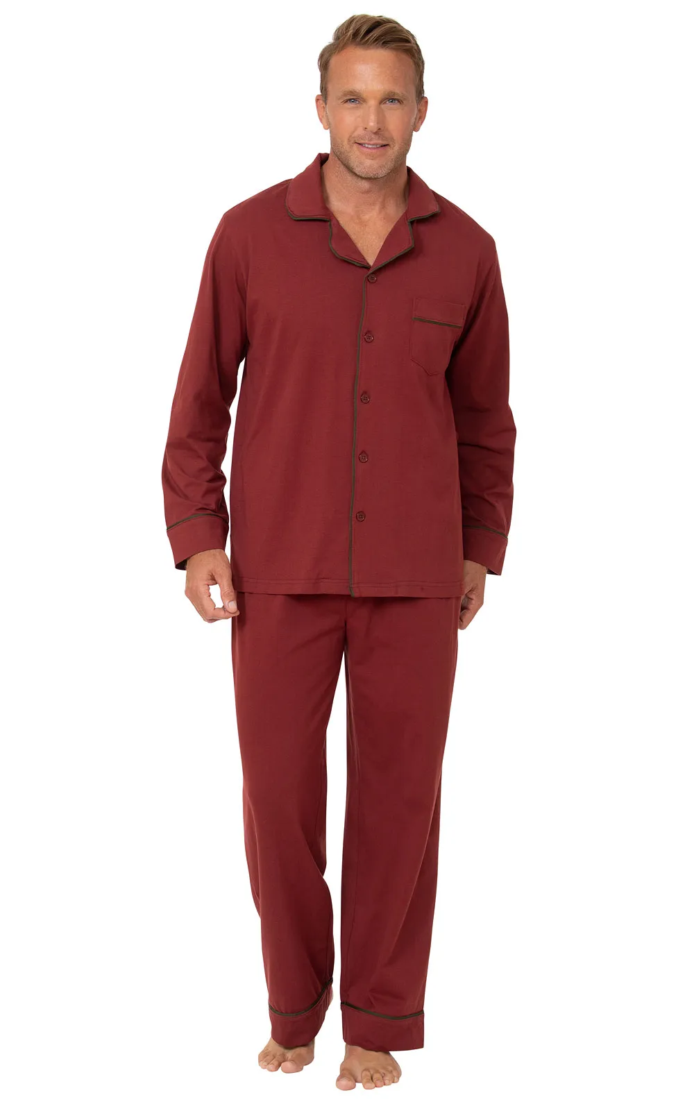Solid Jersey Button-Front Men's Pajamas sold by Pajamagram product image thumbnail 5