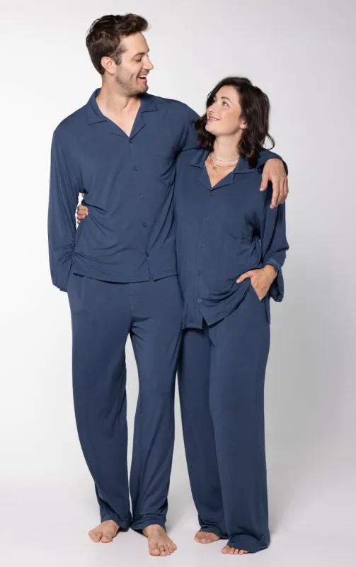 Consciously Cozy Button-Front Matching Couples Pajamas sold by Pajamagram