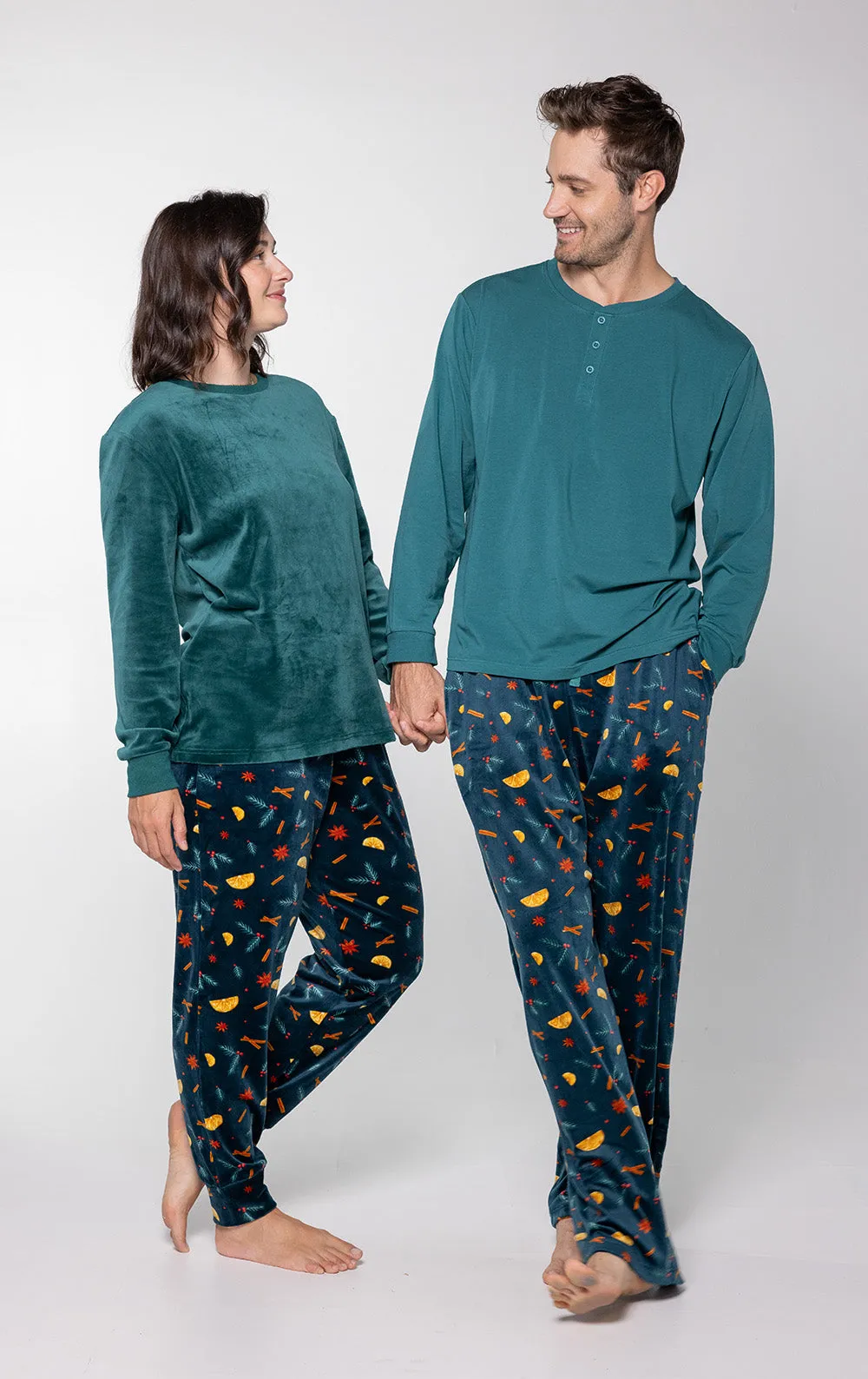Holiday Garland Couples Matching Pajamas sold by Pajamagram