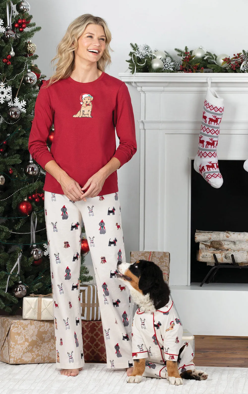 Christmas Dogs Print Flannel PJs for Pet & Owner sold by Pajamagram product image thumbnail 2