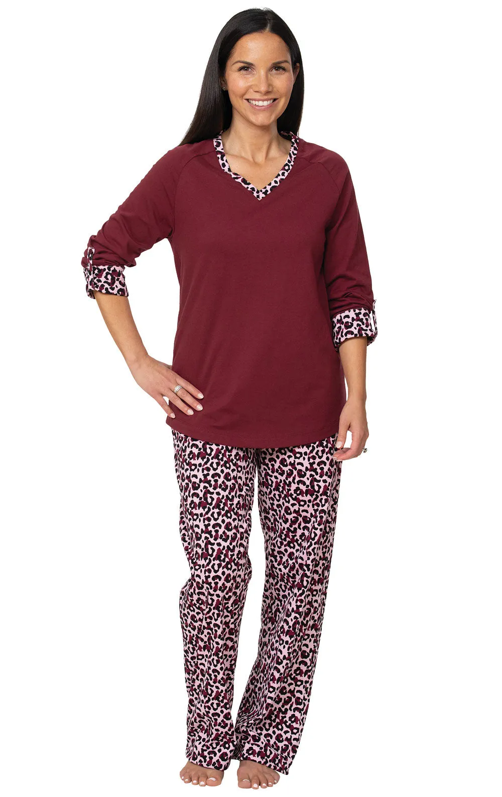 Leopard Convertible Sleeve Pajamas sold by Pajamagram