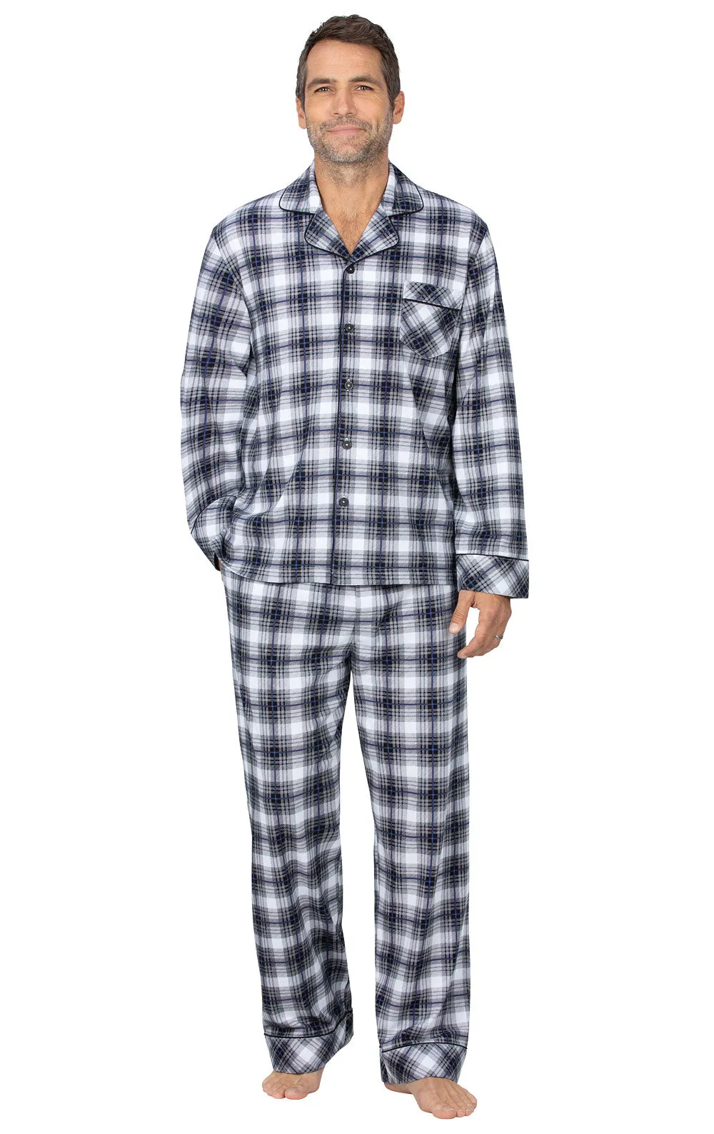 Plaid Button-Front Men's Pajamas sold by Pajamagram