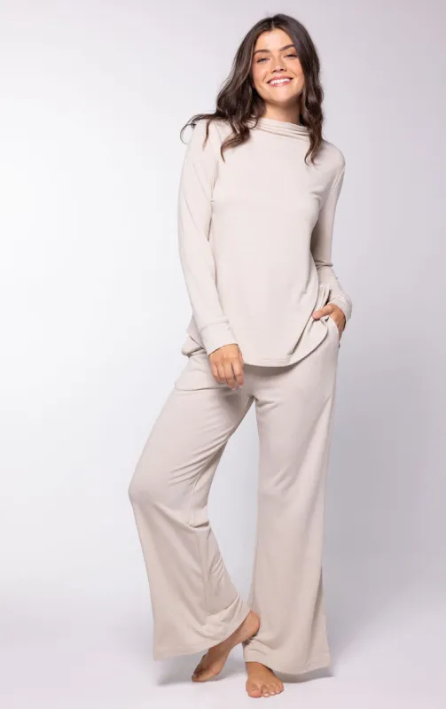 Featherlight Terry Mock Neck Pant Set made by Pajamagram