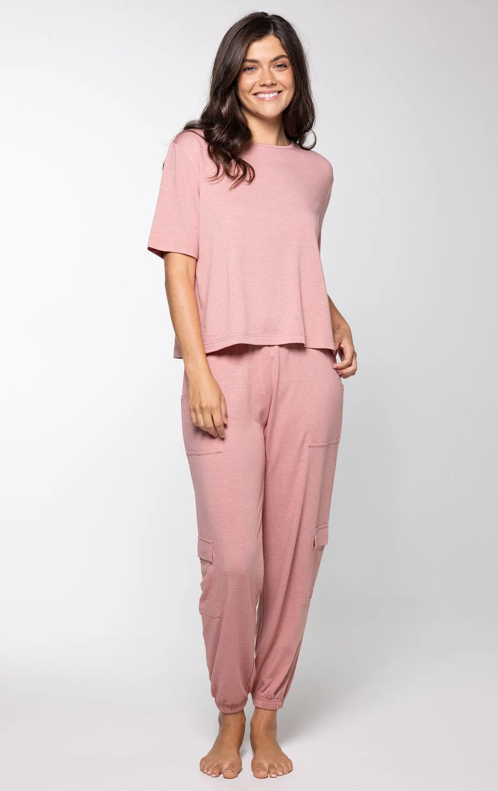 Featherlight Terry Cargo Pant & Tee Set sold by Pajamagram