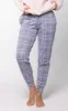 Comfort Knit Jogger Pant - Blue Gray Gingham Pet and Owner sold by Pajamagram