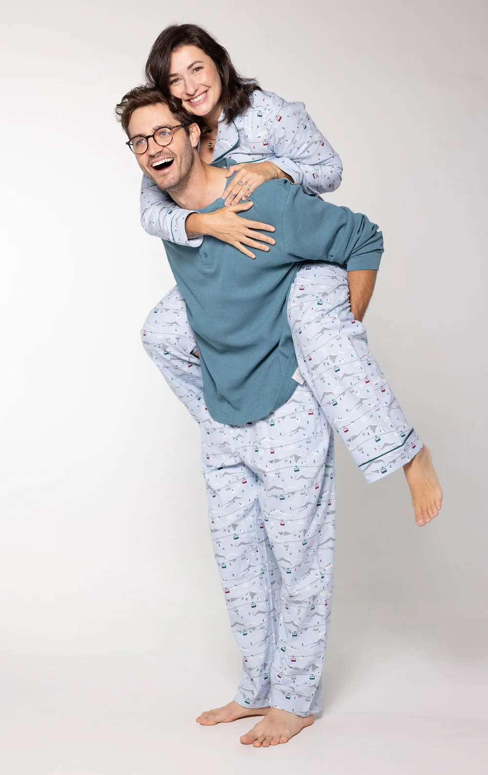Apres Ski Button-Front Flannel Pajamas - Couples sold by Pajamagram product image thumbnail 4